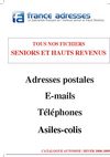 Catalogue des fichiers d'adresses de FRANCE ADRESSES
