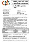 COMPTE RENDU DU COMITÉ DE GROUPE