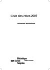 Liste alphabétique des cotes 2007