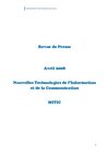 Revue de presse - Avril 2008