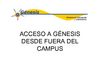 Ingreso a Génesis