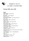 Nouveautés section adultes décembre 2008