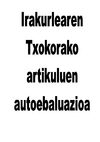 Irakurlearen Txokorako artikuluen autoebaluazioa