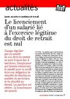 Le licenciement d'un salarié lié à l'exercice légitime du droit de retrait est nul