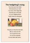 Lyrics of the hedgehog's song (British advert for road safety)