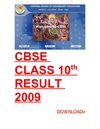 CBSE CLASS 10th RESULT 2009 CBSE RESULT 2009