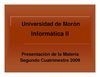 Presentación de Informática II para 2do. Cuatrimestre de 2009