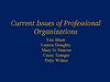Current Issues of Professional Organizations