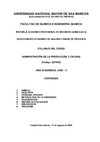 SYLABUS DE ADMINISTRACION DE LA PRODUCCION Y CALIDAD - 2009 II