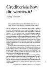 THE CREDIT CRISIS: How Did We Miss It? By Danny Schechter, author of "PLUNDER" @ Cosimo Books