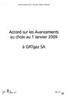 04-08-2009 - Accord sur les Avancements au choix au 1 Janvier 2009 - GRTgaz SA