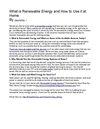 What is Renewable Energy and How to Use it at Home By Gary Ashby 