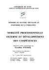 MOBILITE PROFESSIONNELLE EXTERNE ET DEVELOPPEMENT DES COMPETENCES