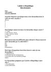 Questionnaire octobre 09 Laïcité et République