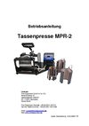MPR-2 Tassenpresse Bedienungsanleitung