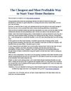 The Cheapest and Most Profitable Way to Start Your Home Business