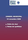 Conseil Municipal du 19 novembre 2009