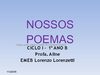 POEMAS DA 1ª SÉRIE B PROFa ALINE - EMEB LORENZO LORENZETTI