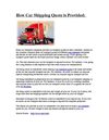 How Car Shipping Quote is Provided