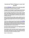 International Vehicle Shipping Is secure And Reliable