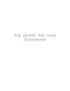 Top Secret Fat Loss Strategies