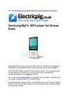 Samsung MyFit: MP3 player for fitness feaks