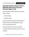 Computer Monitor Repair Course - Afforable Electronics Courses That Are Open To All