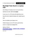 Laptop LCD Backlight - Backlight Tube Used in a Laptop LCD