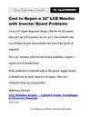 Cost to Repair a 32" LCD Monitor with Inverter Board Problems 