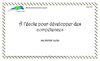 compétences à développer au premier cycle