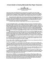 A quick guide to creating memorable non-player characters