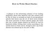 How to write short stories