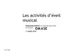 Les activités d’éveil musical