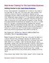 Note Broker Training For The Cash Notes Business
