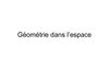 Géométrie dans l'espace