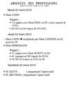 Absences des professeurs 23-03-2010