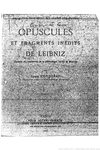 Opuscules et fragments inédits de Leibniz: Extraits des manuscrits de la Bibliothèque royale de Hanovre