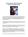 Learn To Play The Electric Guitar And Rock Out Like AC/DC