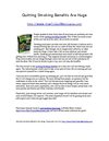 Quitting Smoking Benefits Are Huge