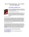 Tips on Writing Rap Song - How to Write Your Own Rap Song