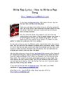Write Rap Lyrics - How to Write a Rap Song