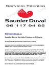 Saunier Duval Valencia Servicio Tecnico Saunier Duval en Valencia.96 117 94 85