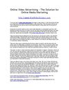 Online Video Advertising - The Solution for Online Media Marketing