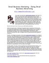 Small Business Marketing - Doing Small Business Advertising