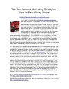 The Best Internet Marketing Strategies - How to Earn Money Onlineng