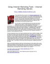 Using Internet Marketing Tools - Internet Marketing Secrets