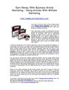 Earn Money With Business Article Marketing 