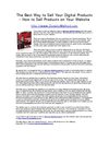 The Best Way to Sell Your Digital Products - How to Sell Products on Your Website