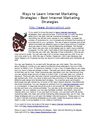 Ways to Learn Internet Marketing Strategies - Best Internet Marketing Strategies