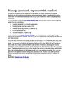 Manage your cash expenses with comfort